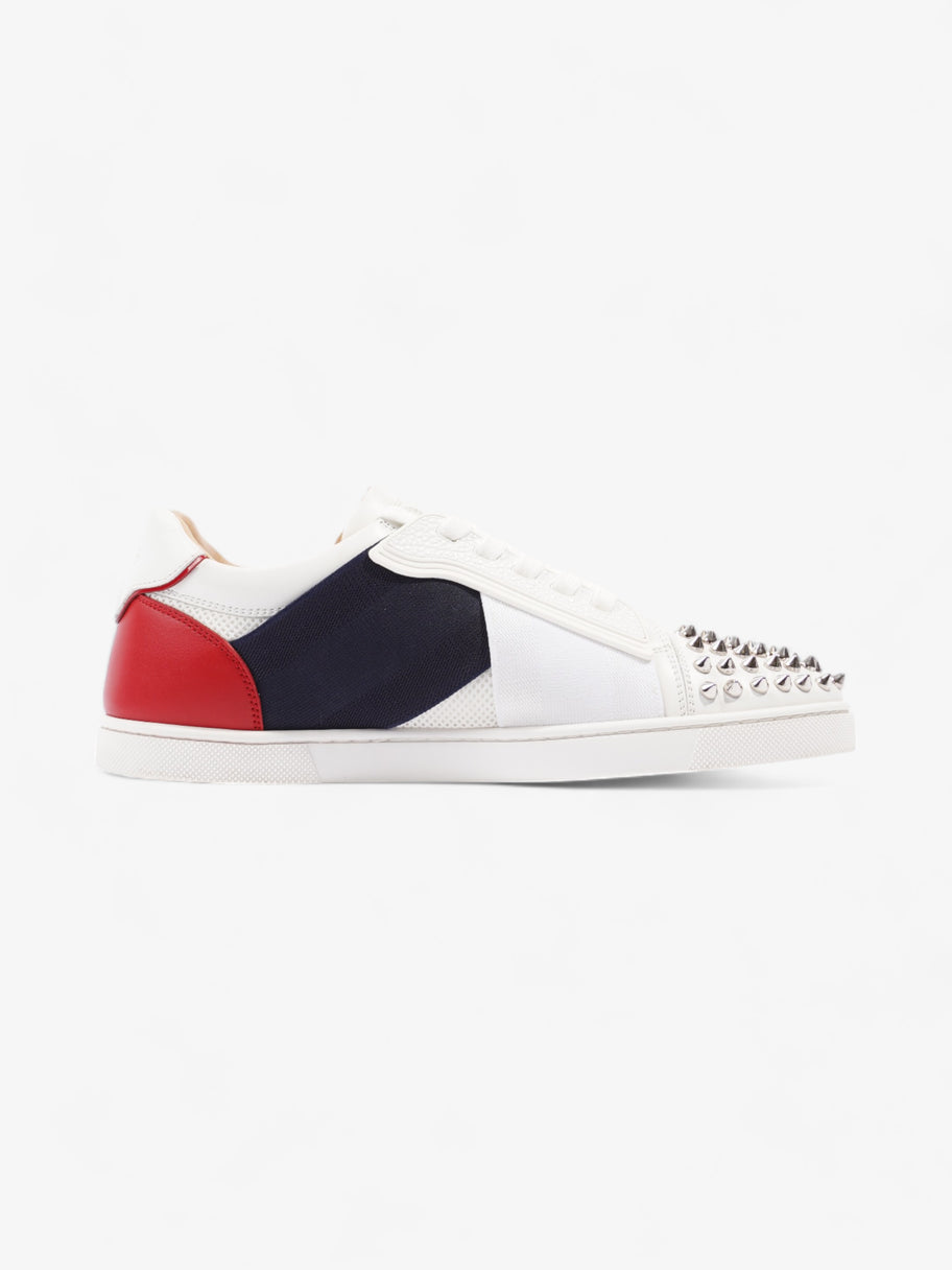 Christian Louboutin Elastkid Spikes Sneakers White / Navy / Red Mesh EU 39.5 UK 6.5 Image 4