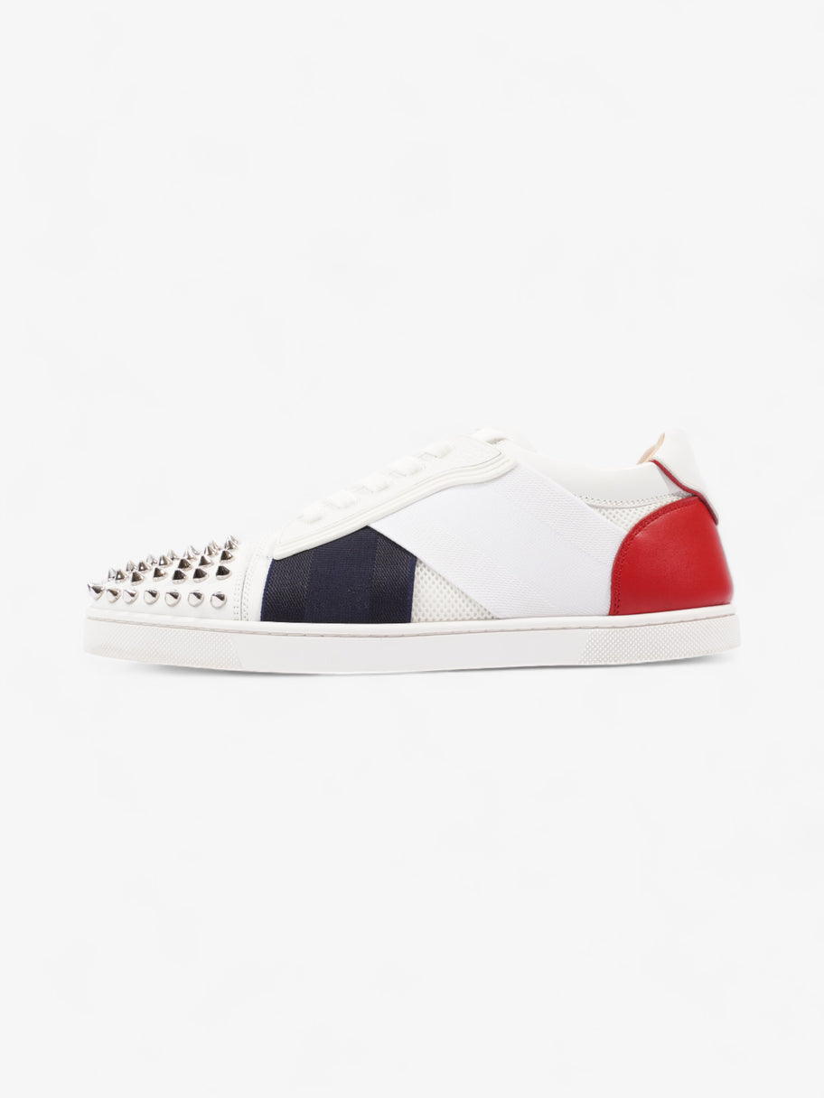 Christian Louboutin Elastkid Spikes Sneakers White / Navy / Red Mesh EU 39.5 UK 6.5 Image 5