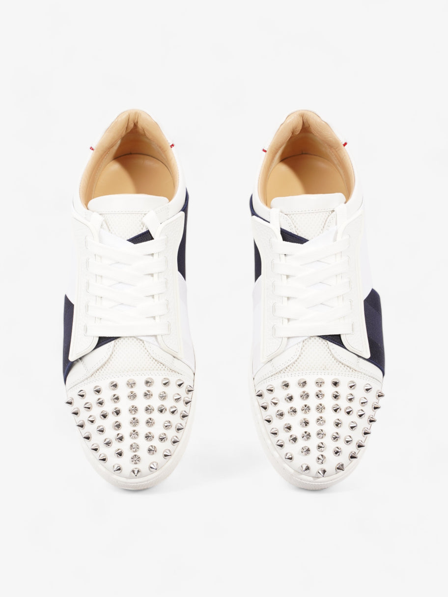 Christian Louboutin Elastkid Spikes Sneakers White / Navy / Red Mesh EU 39.5 UK 6.5 Image 8