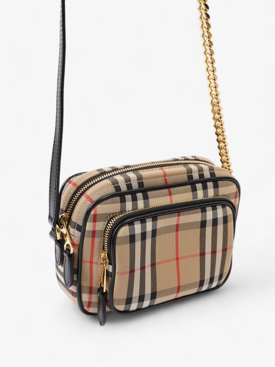 Burberry Camera Bag Vintage Check / Black Canvas Small | Luxe Collective