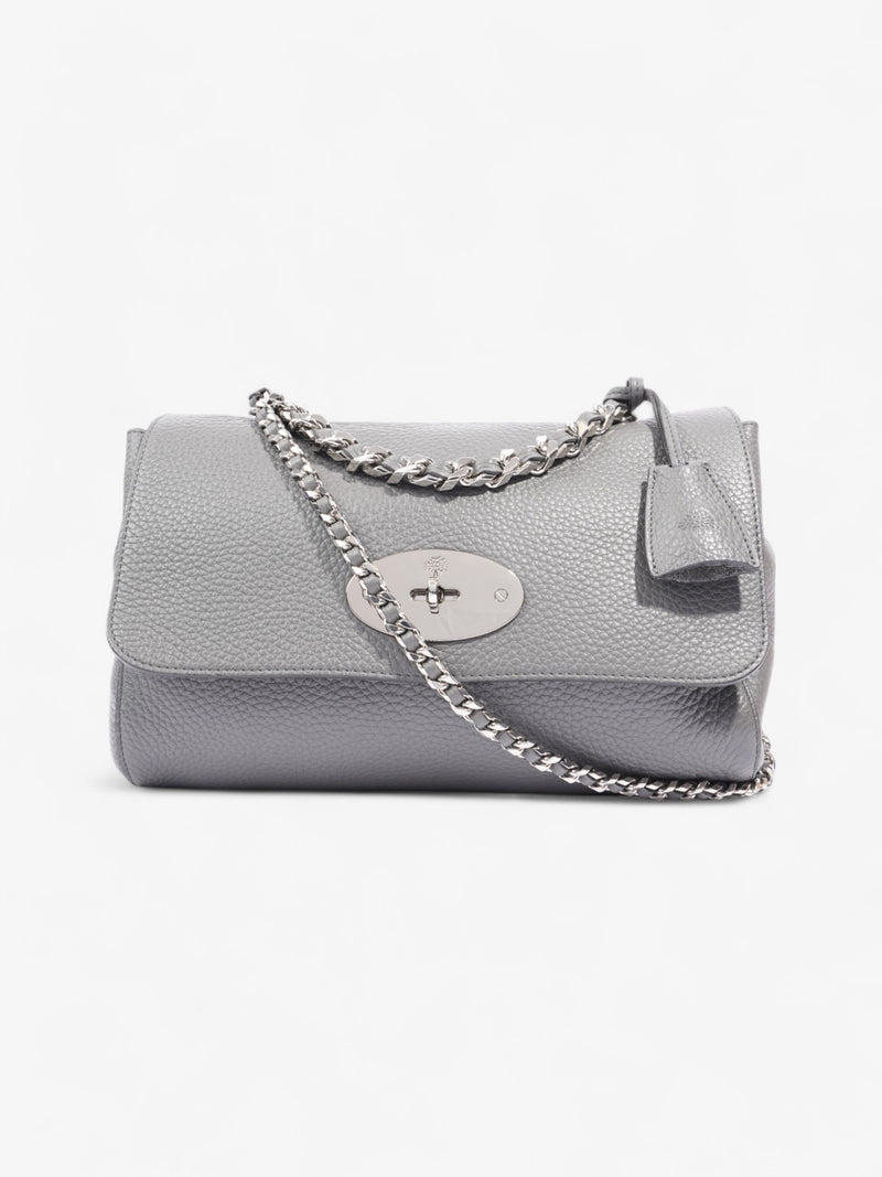  Mulberry Lily Top Handle Bag Grey Grained Leather Medium