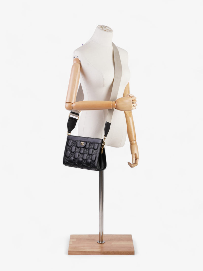  Gucci GG Small Shoulder Bag Black Matelasse Leather