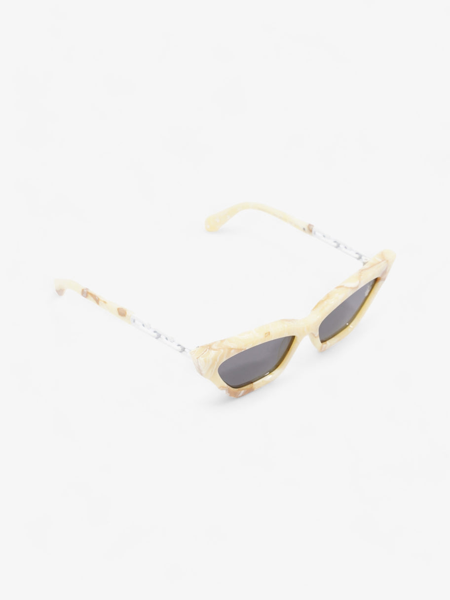 Off White Nina Cat-Eye Sunglasses Yellow Marble Acetate 145mm Image 5