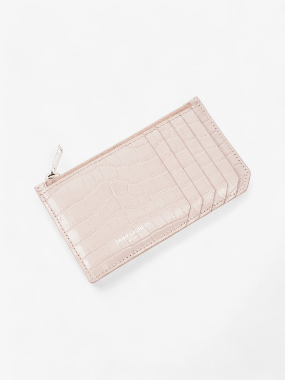 Saint Laurent 5 Card Holder Rose Beige  Embossed Leather Image 3