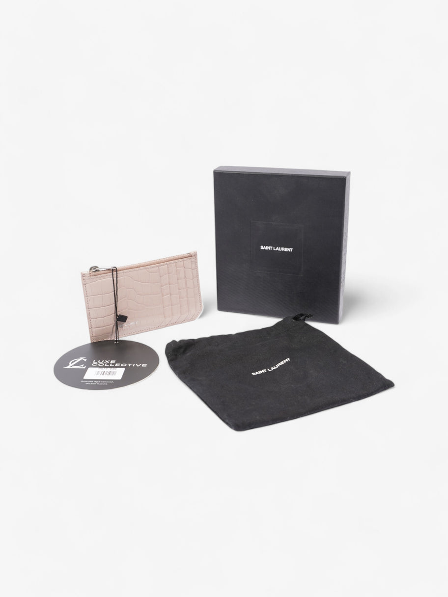 Saint Laurent 5 Card Holder Rose Beige  Embossed Leather Image 5