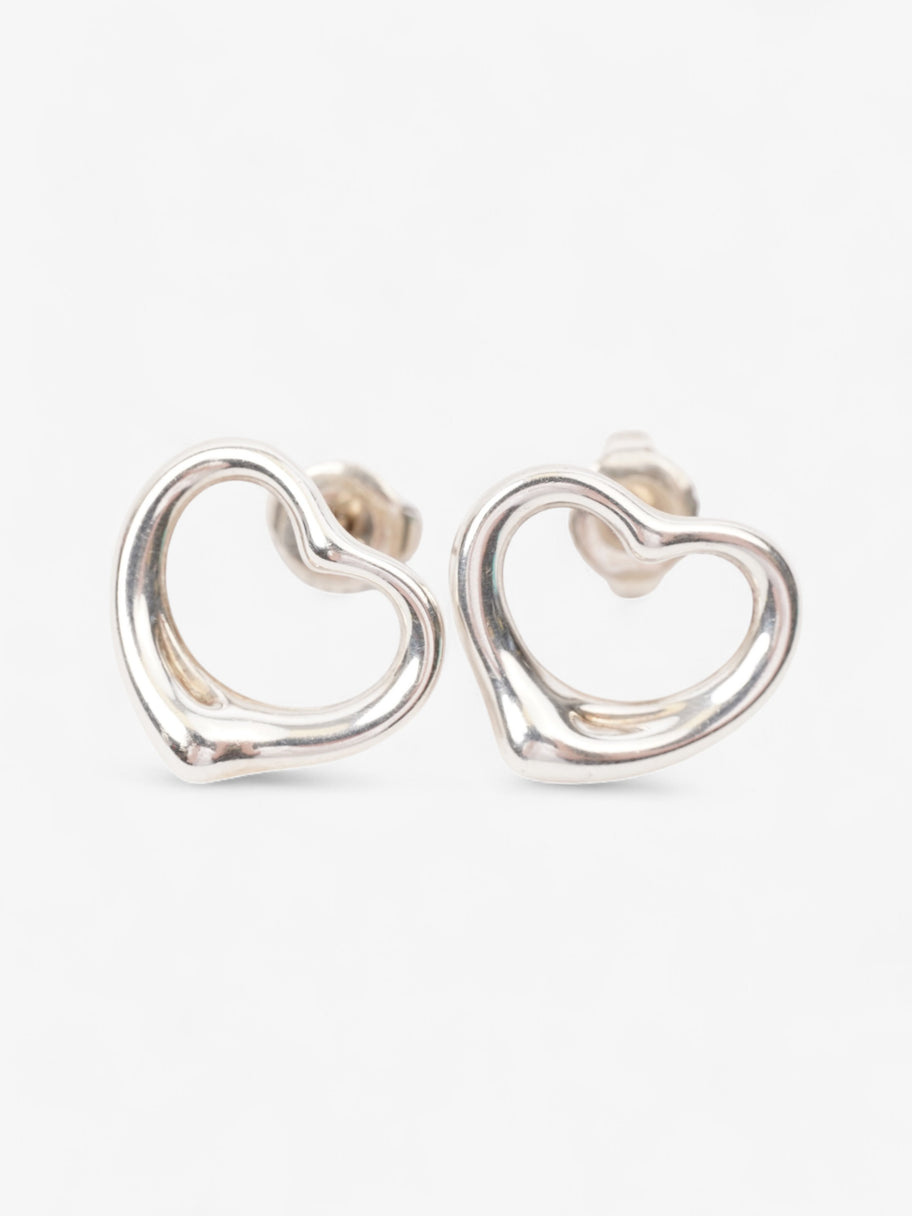 Tiffany and Co Elsa Peretti Open Heart Earrings Silver Silver Sterling Image 1