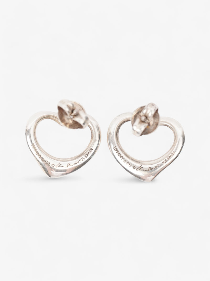  Tiffany and Co Elsa Peretti Open Heart Earrings Silver Silver Sterling