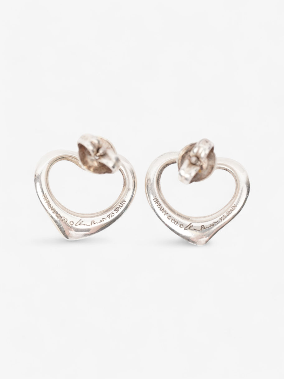 Tiffany and Co Elsa Peretti Open Heart Earrings Silver Silver Sterling Image 2