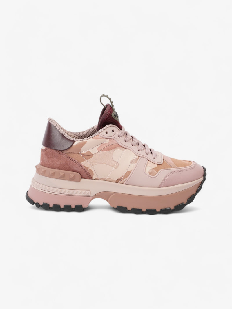  Valentino Rockrunner Up Sneakers Pink / Beige  / Maroon  Leather EU 38 UK 5