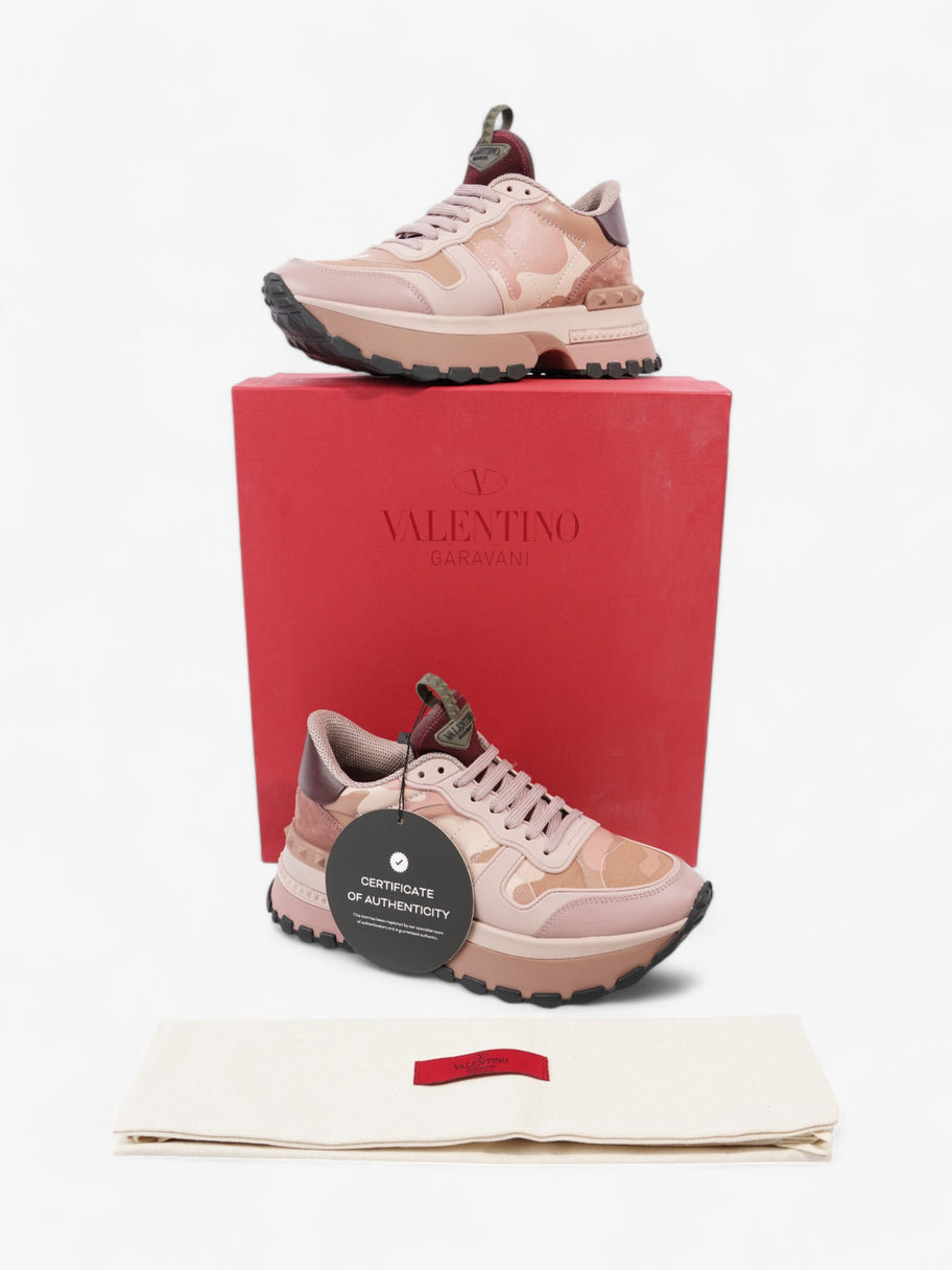 Valentino Rockrunner Up Sneakers Pink / Beige  / Maroon  Leather EU 38 UK 5 Image 8