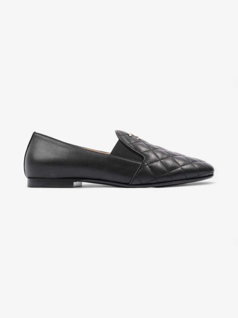  Chanel Mocassins Loafer Black Leather EU 38 UK 5