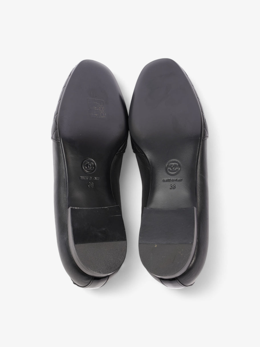 Chanel Mocassins Loafer Black Leather EU 38 UK 5 Image 7