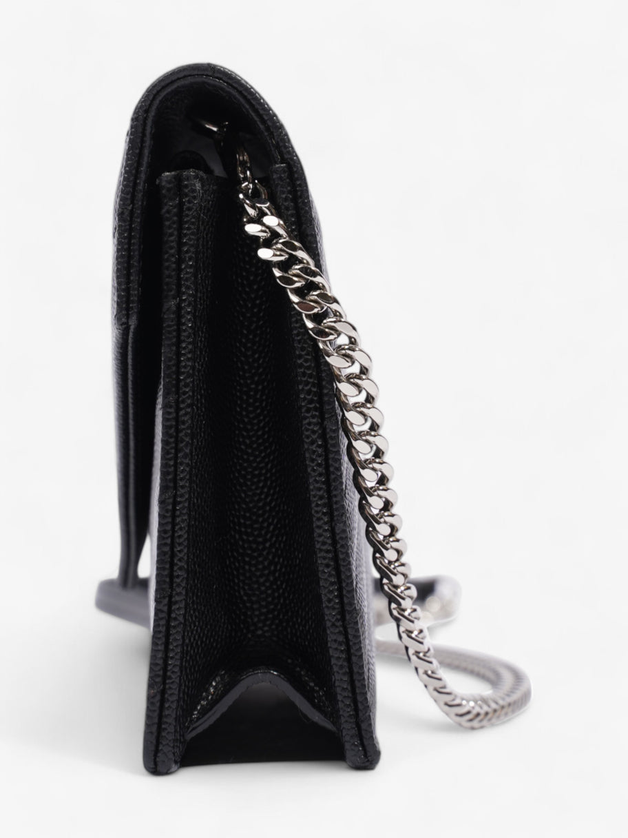 Saint Laurent Cassandre Envelope Chain Wallet Black Grained Leather Image 3