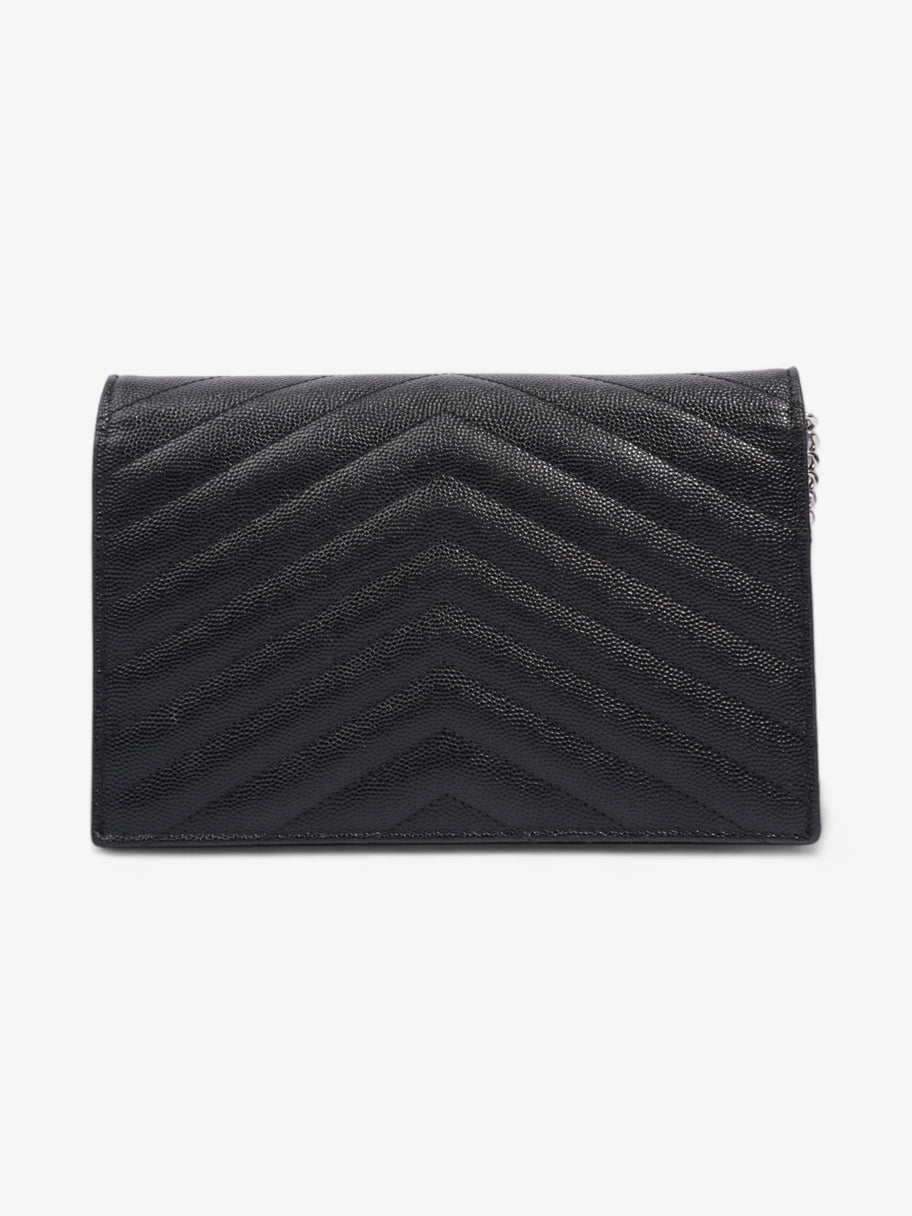 Saint Laurent Cassandre Envelope Chain Wallet Black Grained Leather Image 4