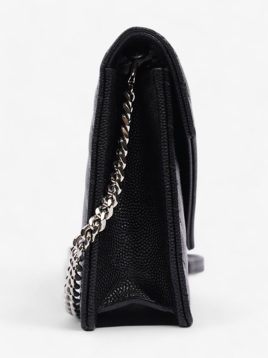 Saint Laurent Cassandre Envelope Chain Wallet Black Grained Leather Image 5