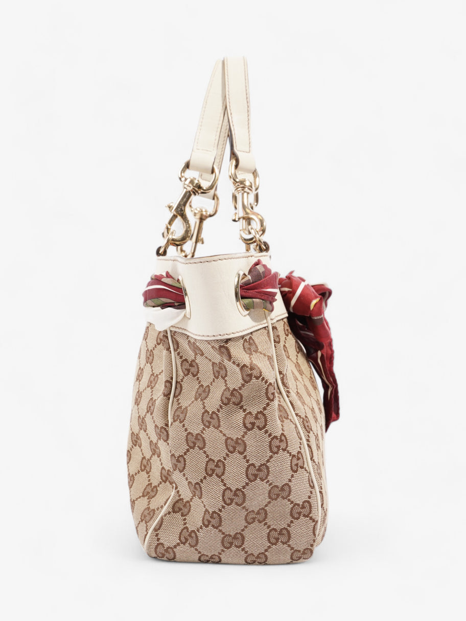 Gucci Positano Scarf Tote Beige And Ebony GG Supreme Canvas Image 5