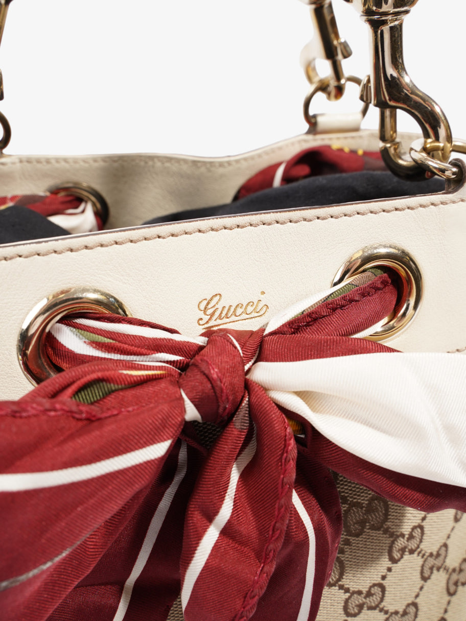 Gucci Positano Scarf Tote Beige And Ebony GG Supreme Canvas Image 8