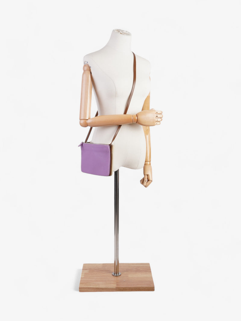  Celine Trio Lilac / Brown / Cream Leather Small