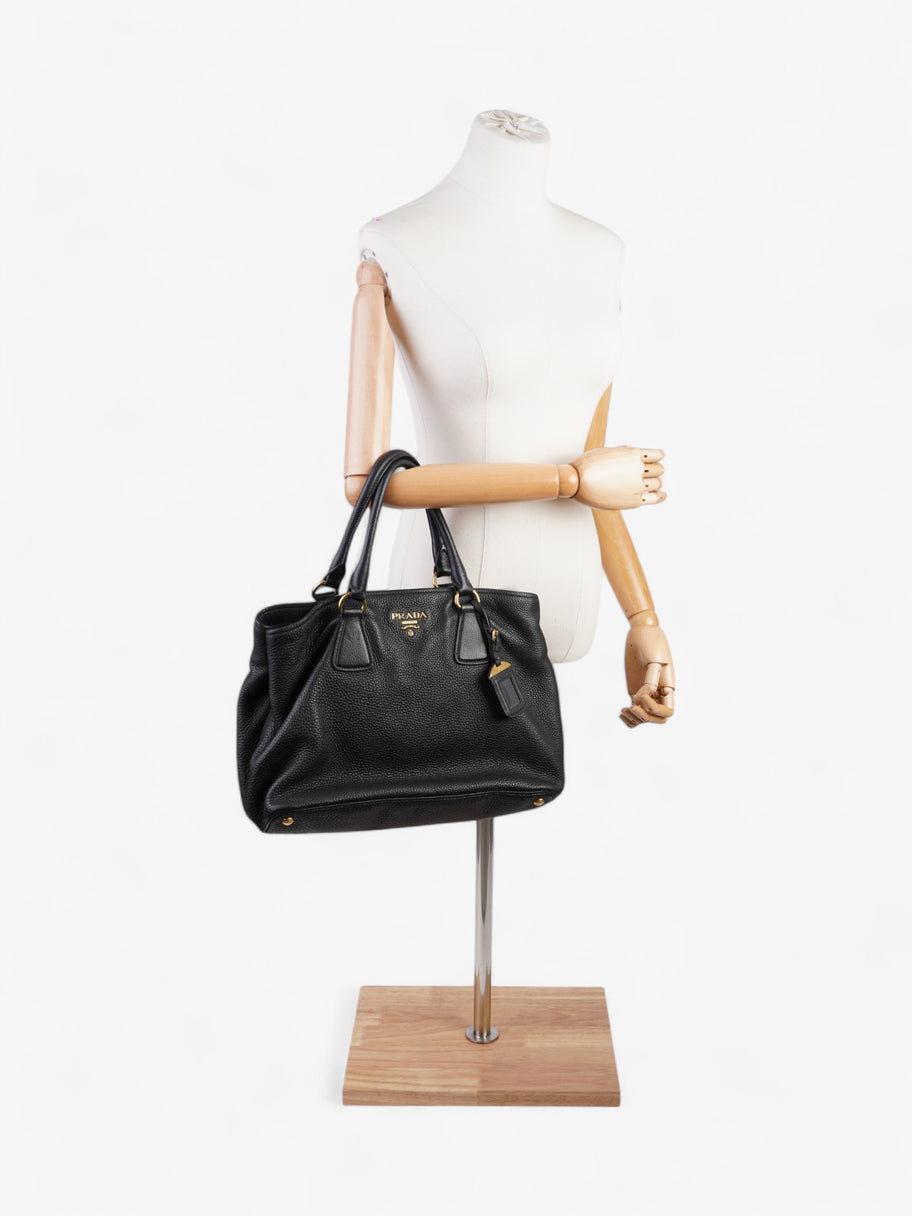 Prada Daino Tote Black Calfskin Leather Image 2