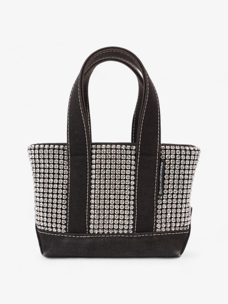  Alexander Wang Crystal-Embellished Cruiser Tote Bag Brown / Silver Cotton Mini