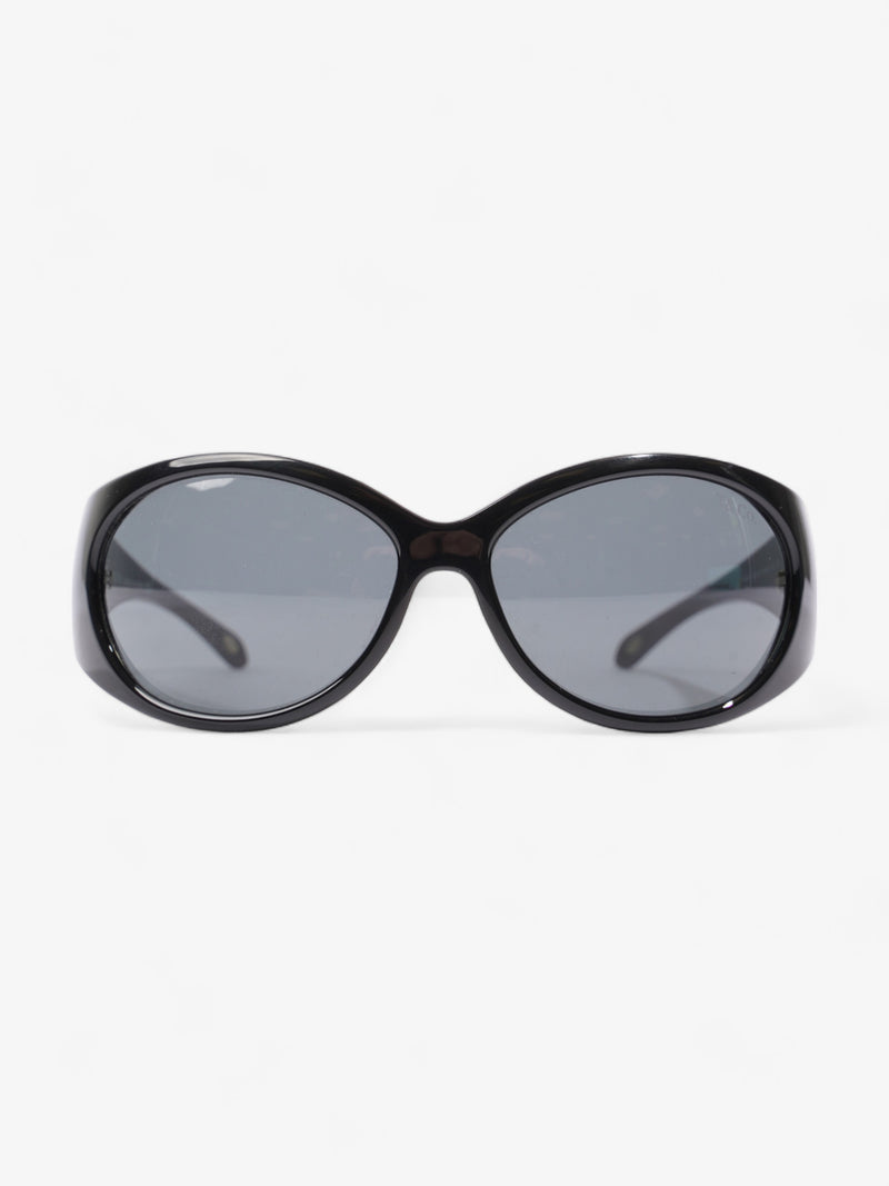  Tiffany and Co Wraparound Sunglasses  Black Acetate 120mm