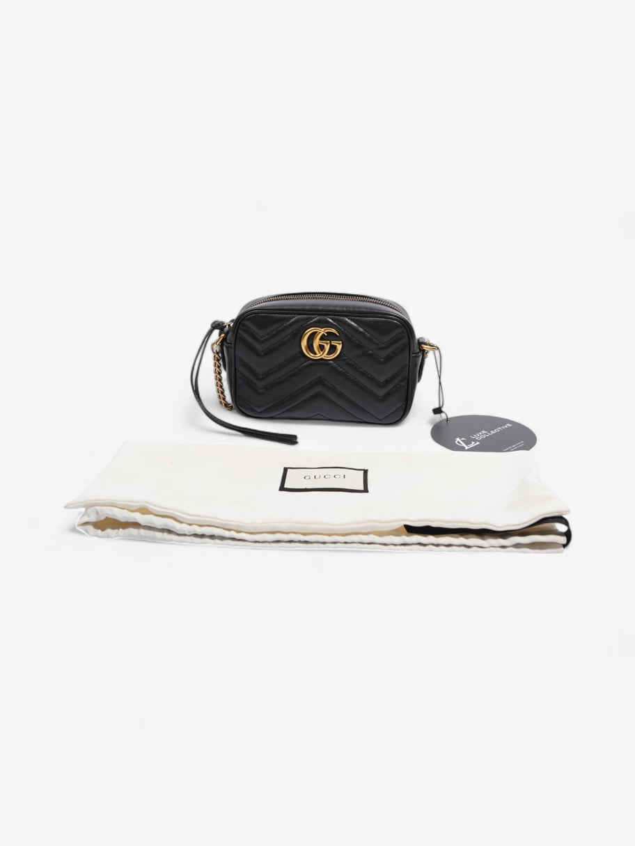 Gucci GG Marmont Shoulder Bag Black Matelasse Leather Mini Image 8