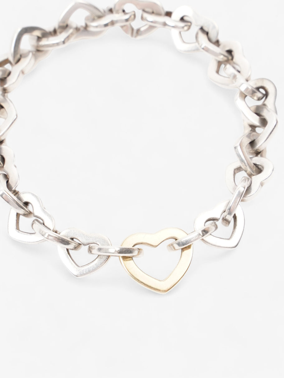 Tiffany and Co Open Heart Bracelet Silver / Yellow Gold Silver Sterling Image 3