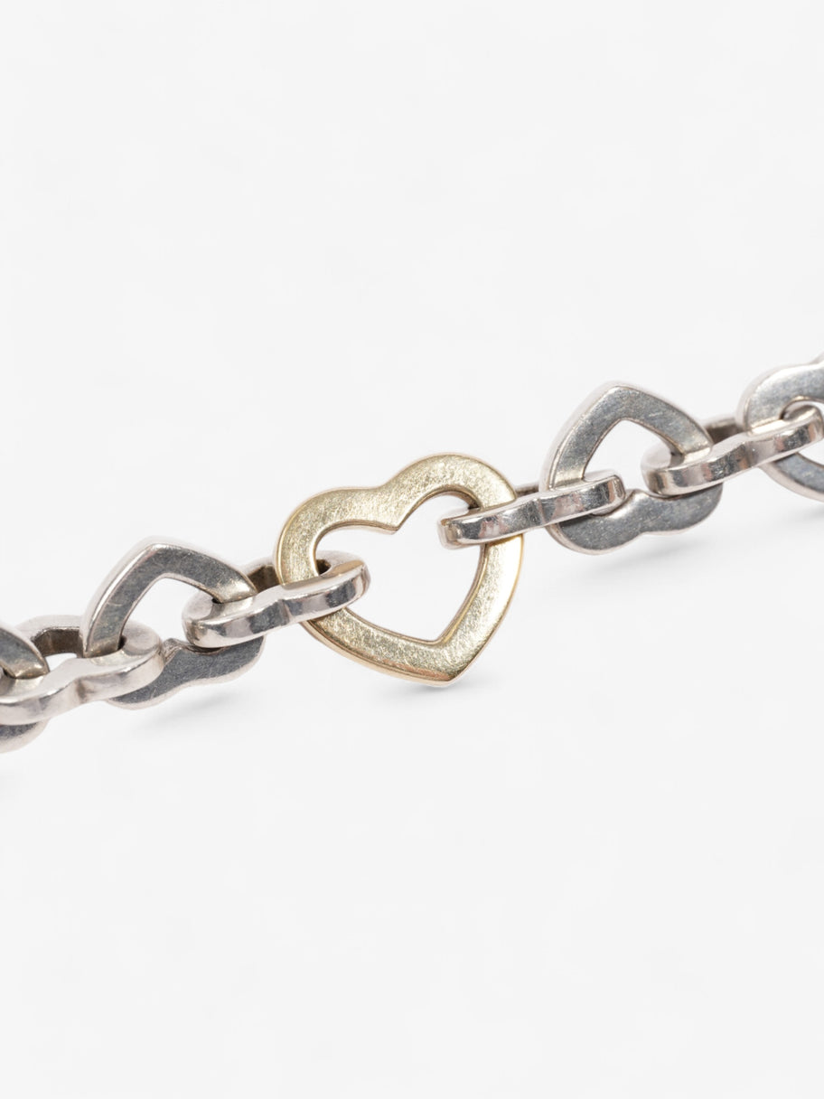 Tiffany and Co Open Heart Bracelet Silver / Yellow Gold Silver Sterling Image 5