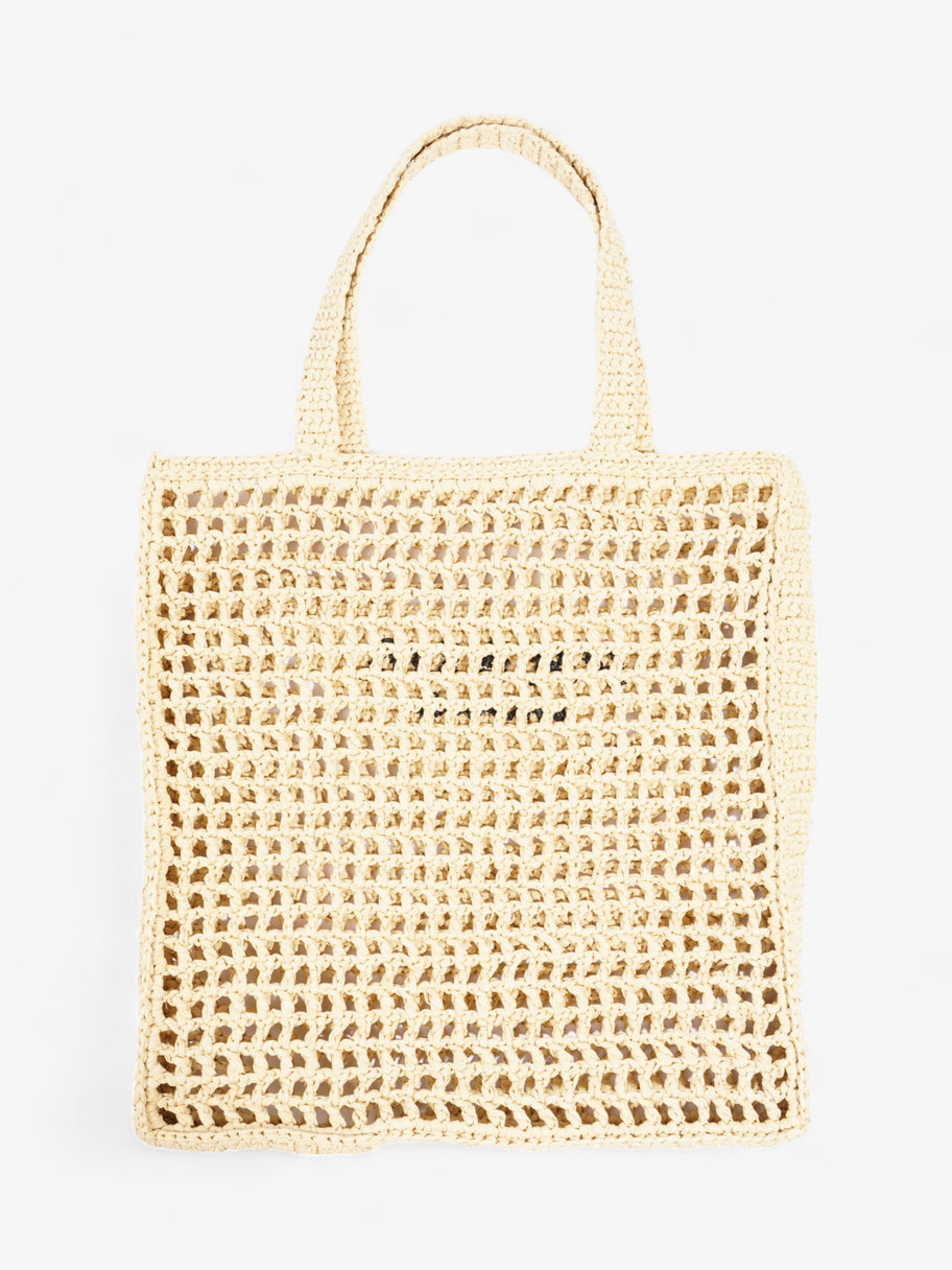 Prada Crochet Tote Natural Raffia Small Image 4