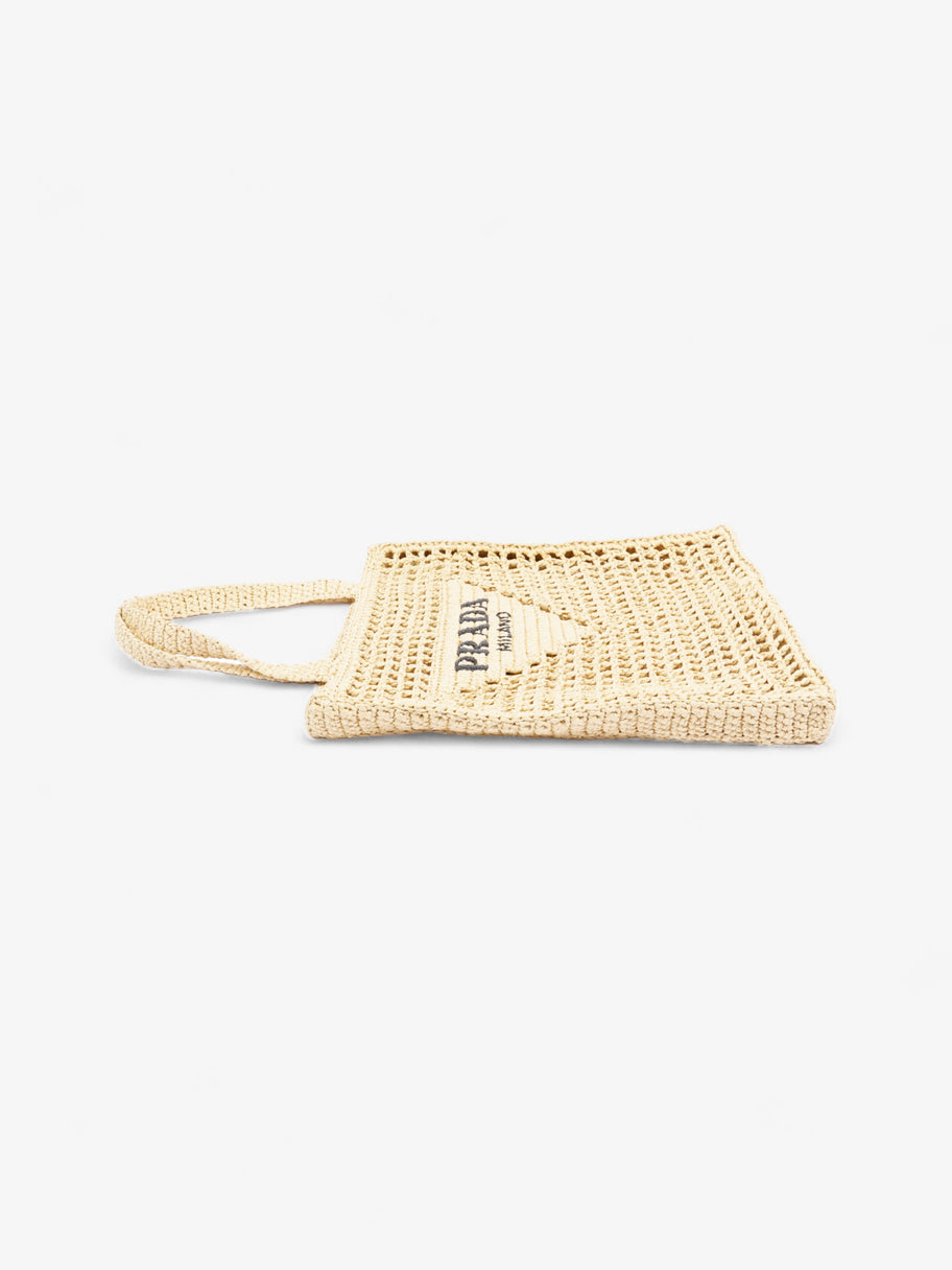 Prada Crochet Tote Natural Raffia Small Image 5