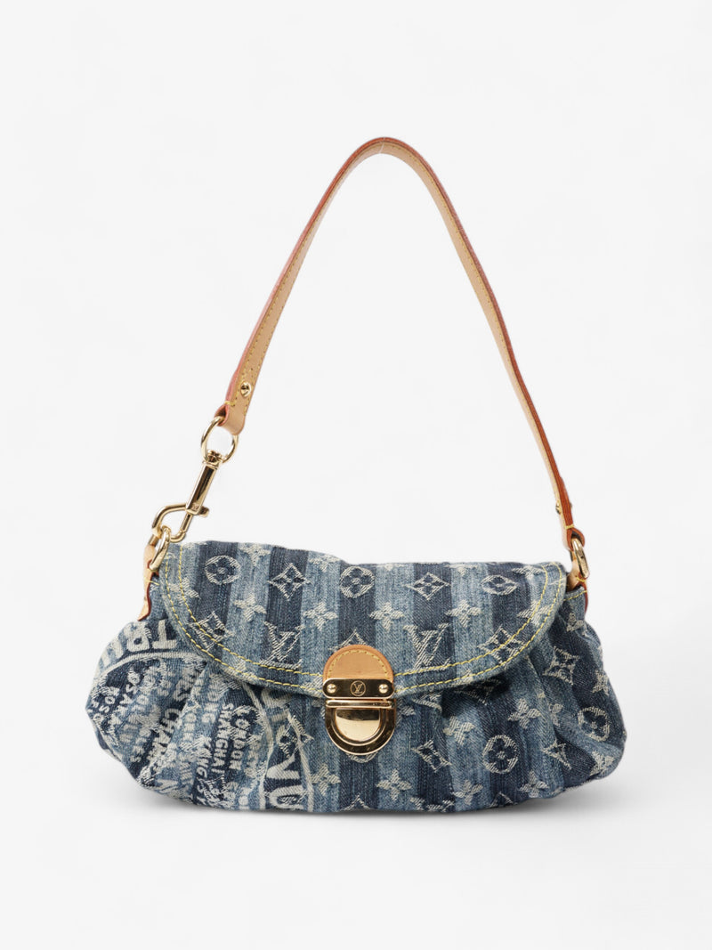  Louis Vuitton Pleaty Raye Monogram Denim Denim Mini