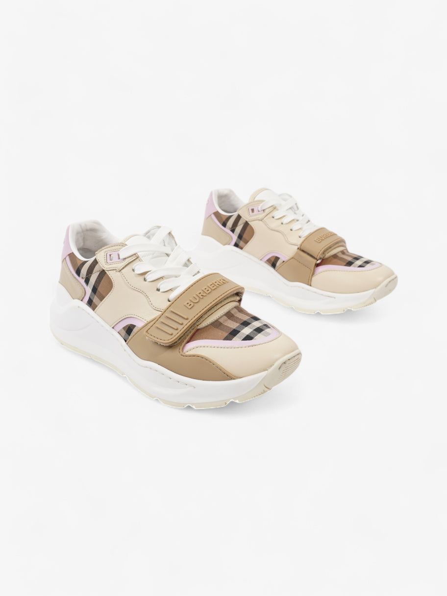 Burberry Ramsey Sneakers Beige  / Brown / Pink Canvas EU 41 UK 8 Image 2