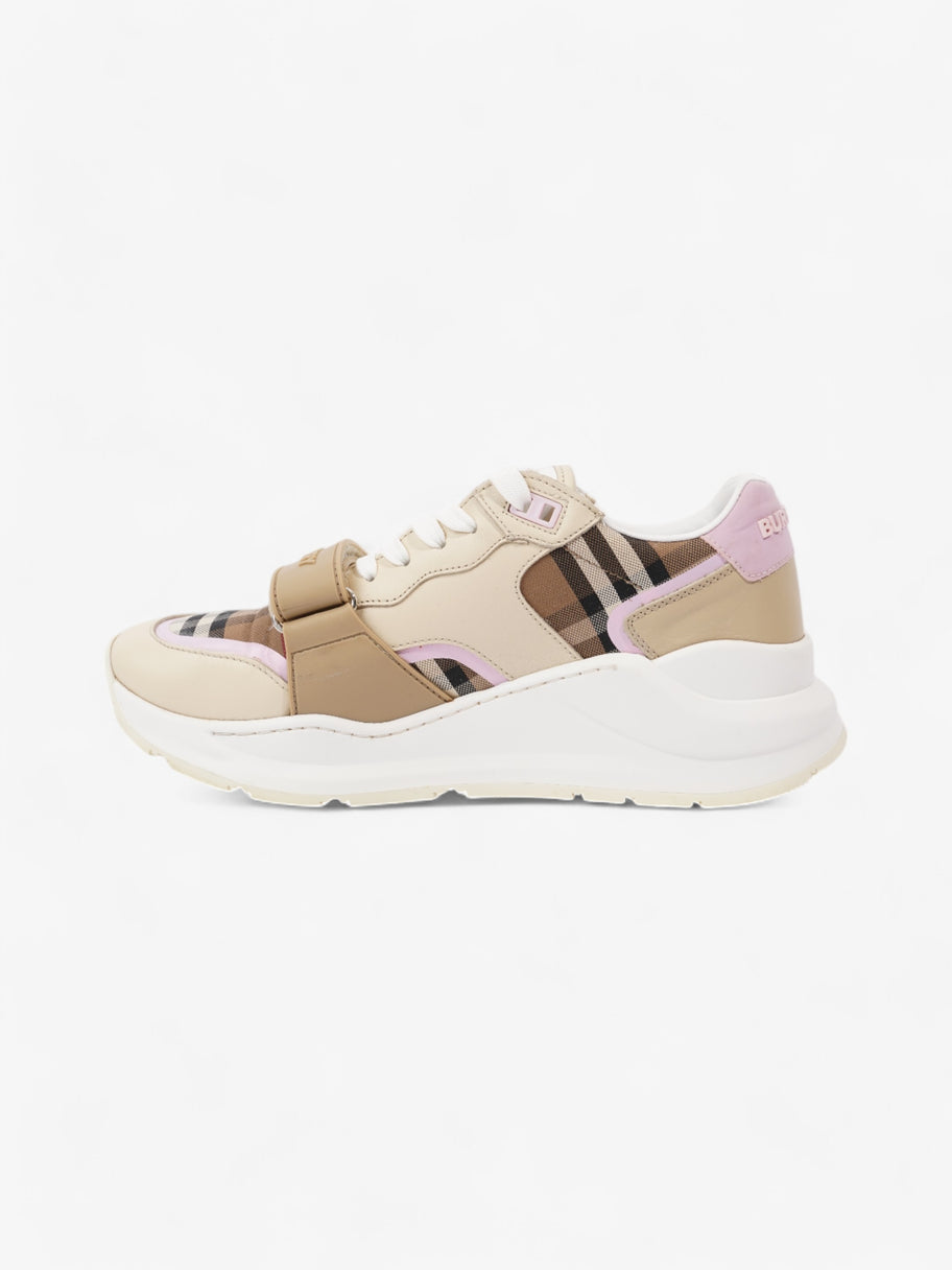 Burberry Ramsey Sneakers Beige  / Brown / Pink Canvas EU 41 UK 8 Image 3