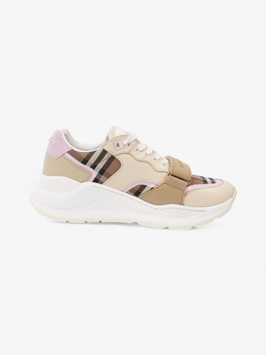 Burberry Ramsey Sneakers Beige  / Brown / Pink Canvas EU 41 UK 8 Image 4