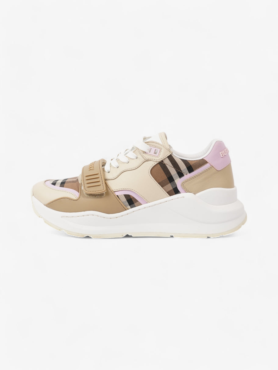 Burberry Ramsey Sneakers Beige  / Brown / Pink Canvas EU 41 UK 8 Image 5