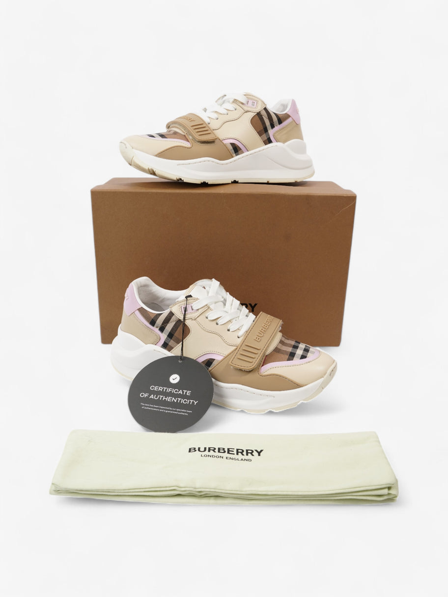 Burberry Ramsey Sneakers Beige  / Brown / Pink Canvas EU 41 UK 8 Image 9