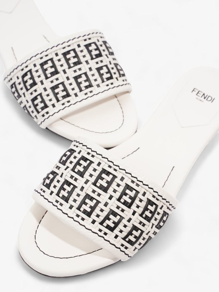 Black and white fendi slides on sale