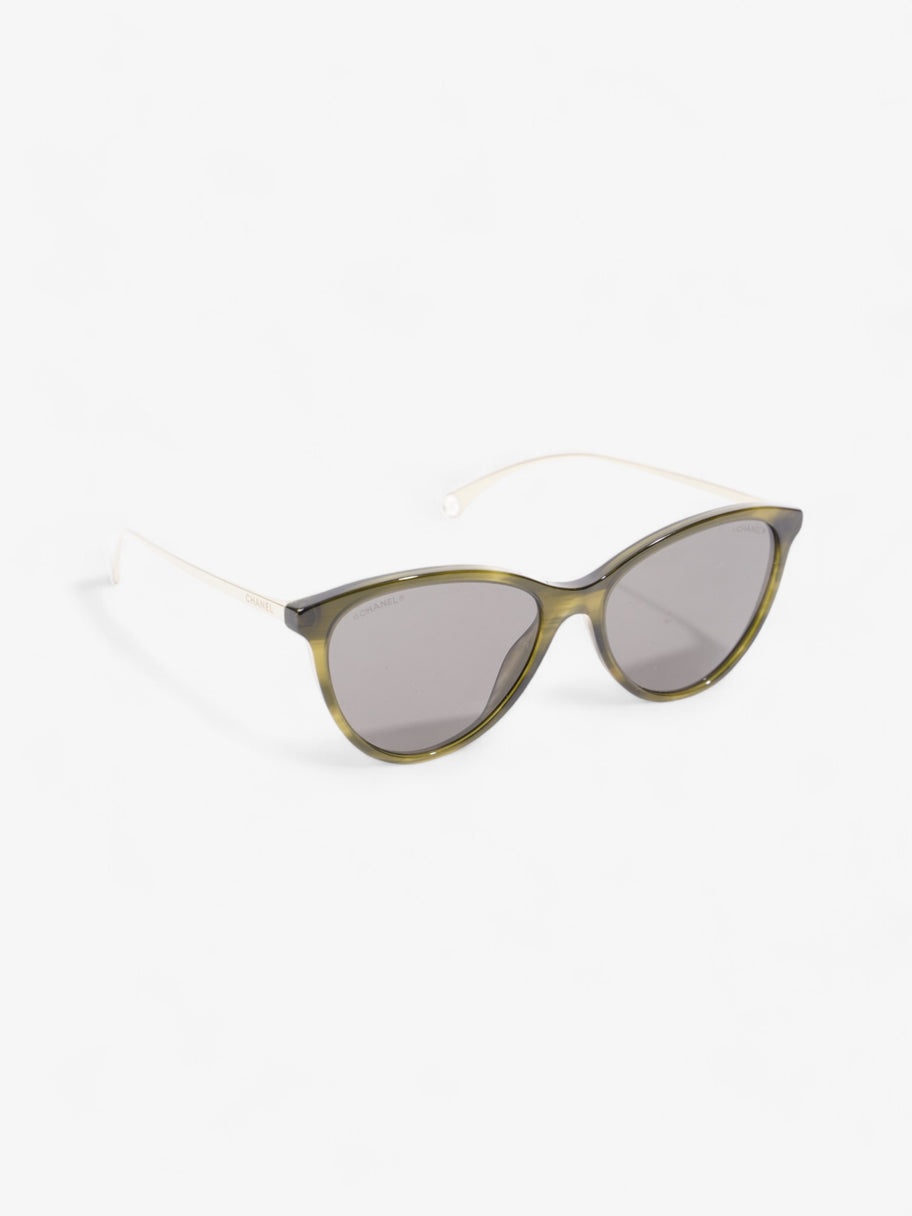 Chanel Cat Eye Sunglasses Green / Gold Acetate 140mm Image 5