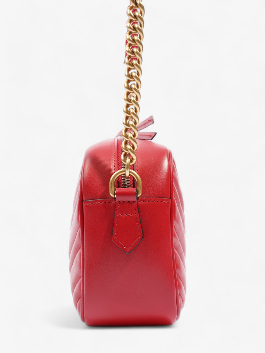 GG Marmont Red Matelasse Leather Small Image 3