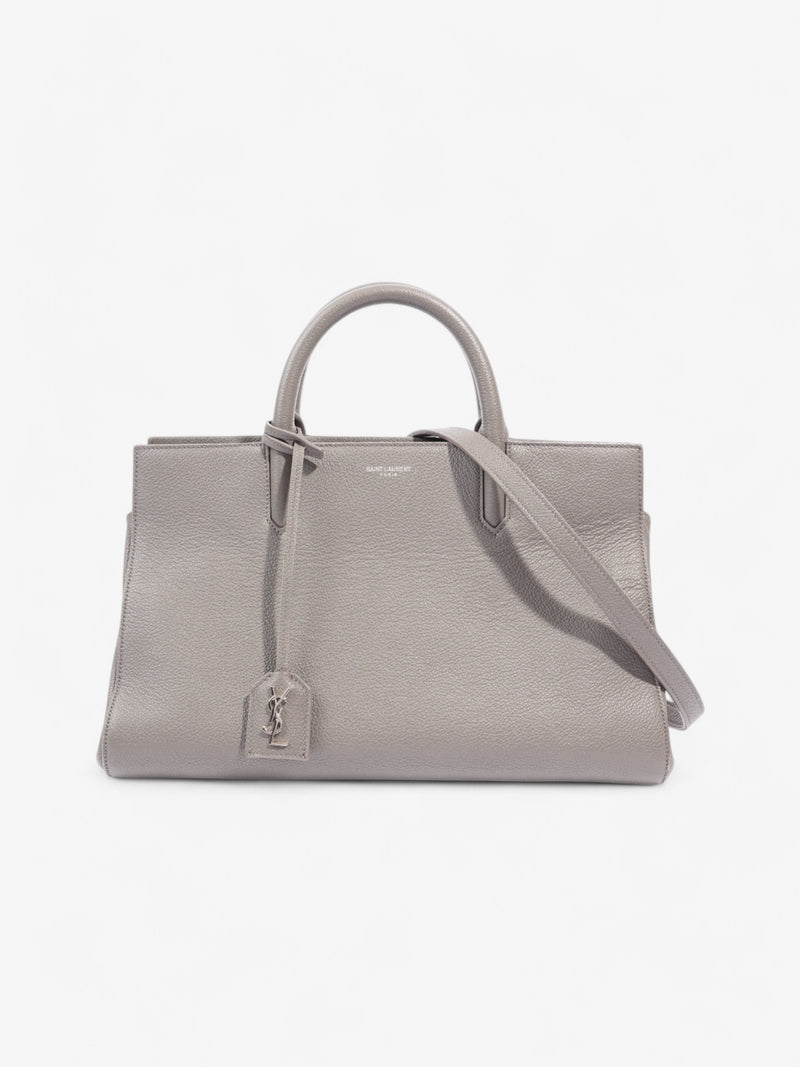  Saint Laurent Rive Gauche Cabas Tote Grey Grained Leather