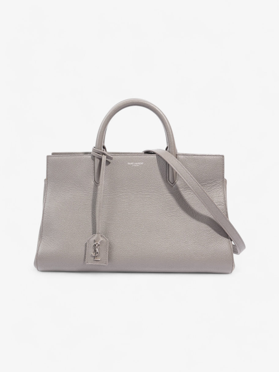 Saint Laurent Rive Gauche Cabas Tote Grey Grained Leather Image 1