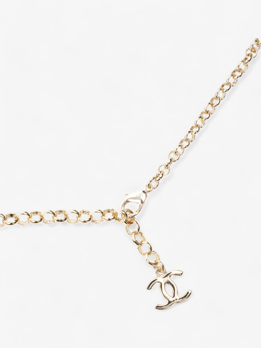 Chanel Coco Heart Long Necklace Light Gold Base Metal Image 3