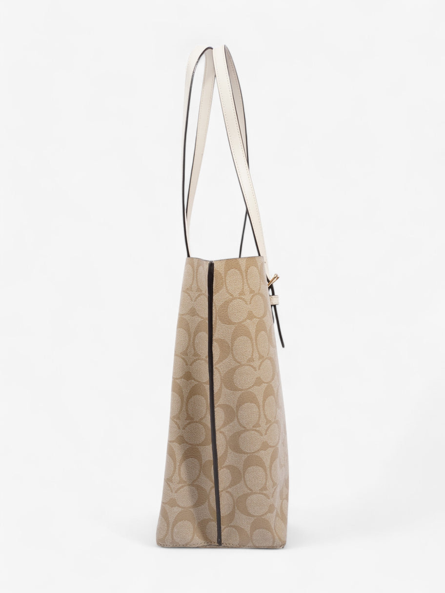 Coach Mollie Tote Beige / White Canvas Image 5