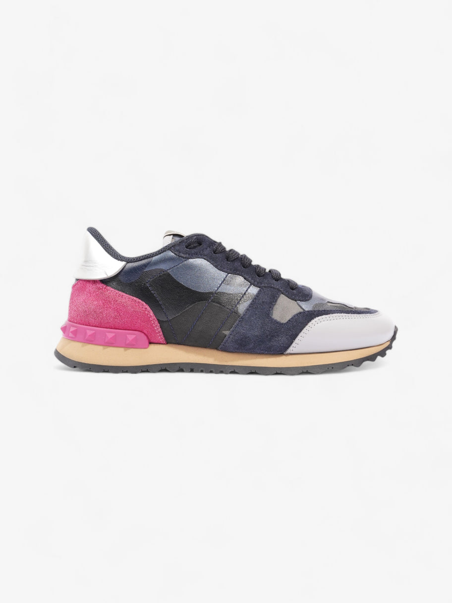 Valentino Rockrunner Navy Blue / Grey / Pink Suede EU 37 UK 4 Image 1