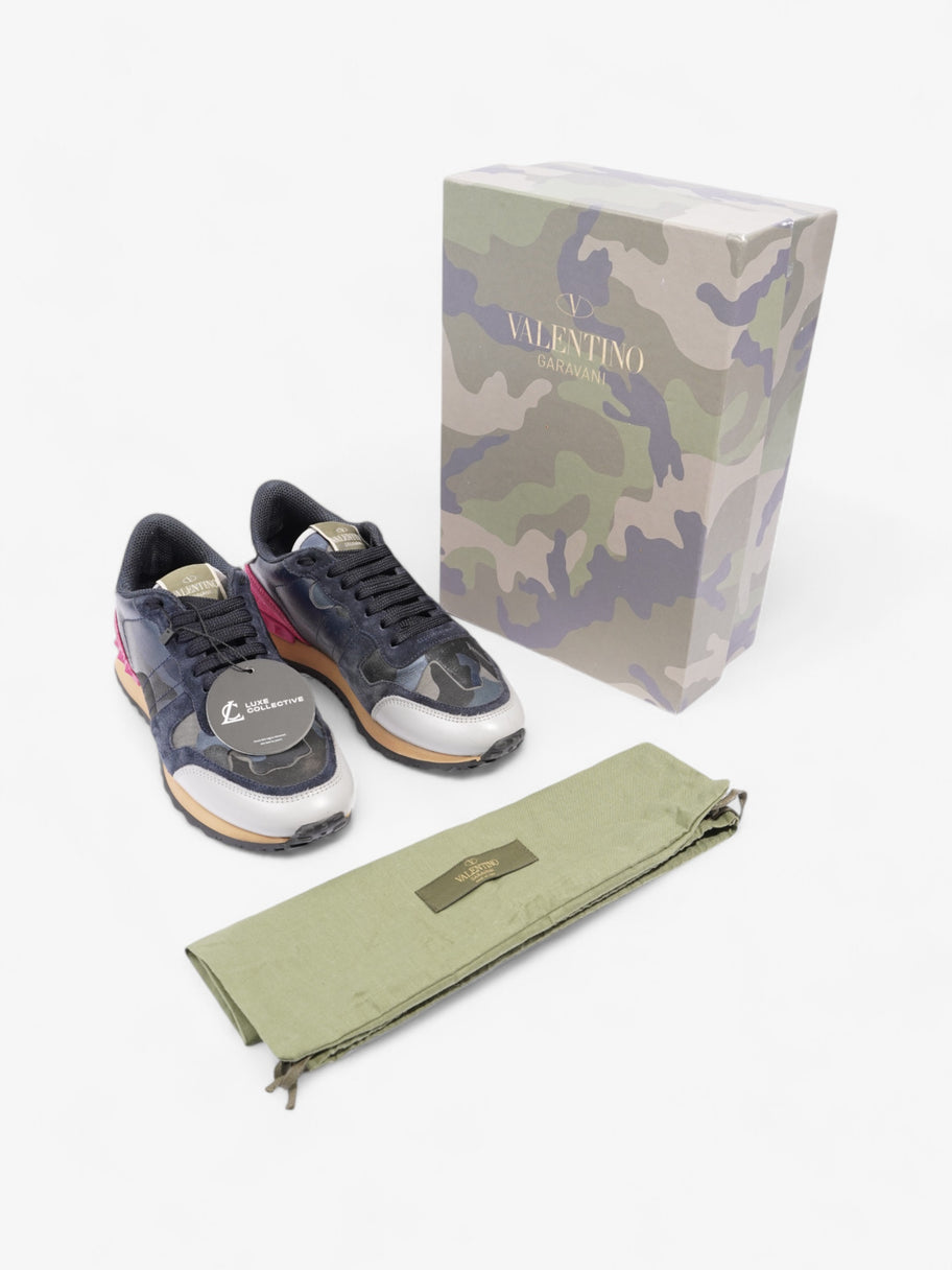 Valentino Rockrunner Navy Blue / Grey / Pink Suede EU 37 UK 4 Image 9