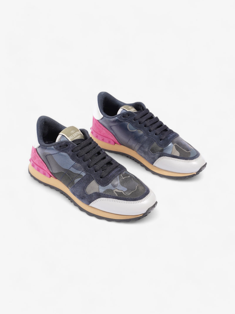  Valentino Rockrunner Navy Blue / Grey / Pink Suede EU 37 UK 4