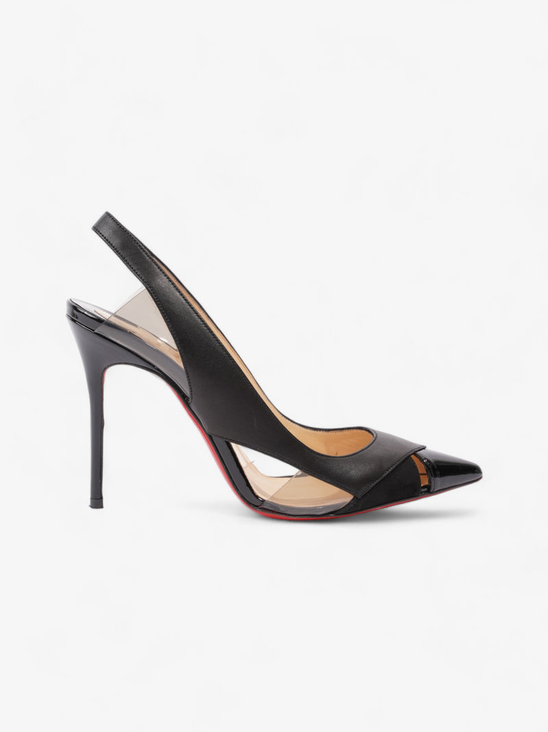  Christian Louboutin Air Chance Peekaboo Slingback 100mm Black Leather EU 36.5 UK 3.5