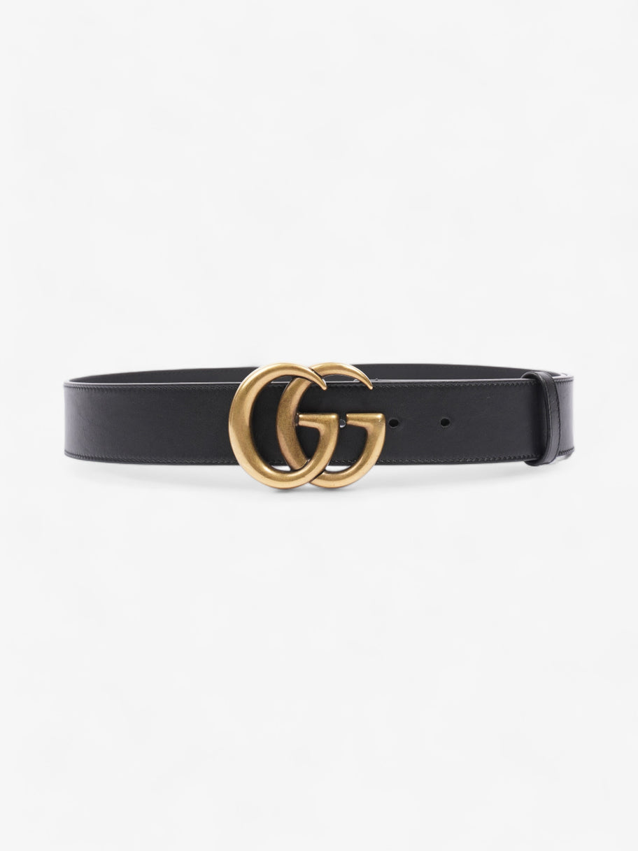 Gucci GG Marmont 2015 Re-Edition Wide Belt Black Leather 80cm / 32