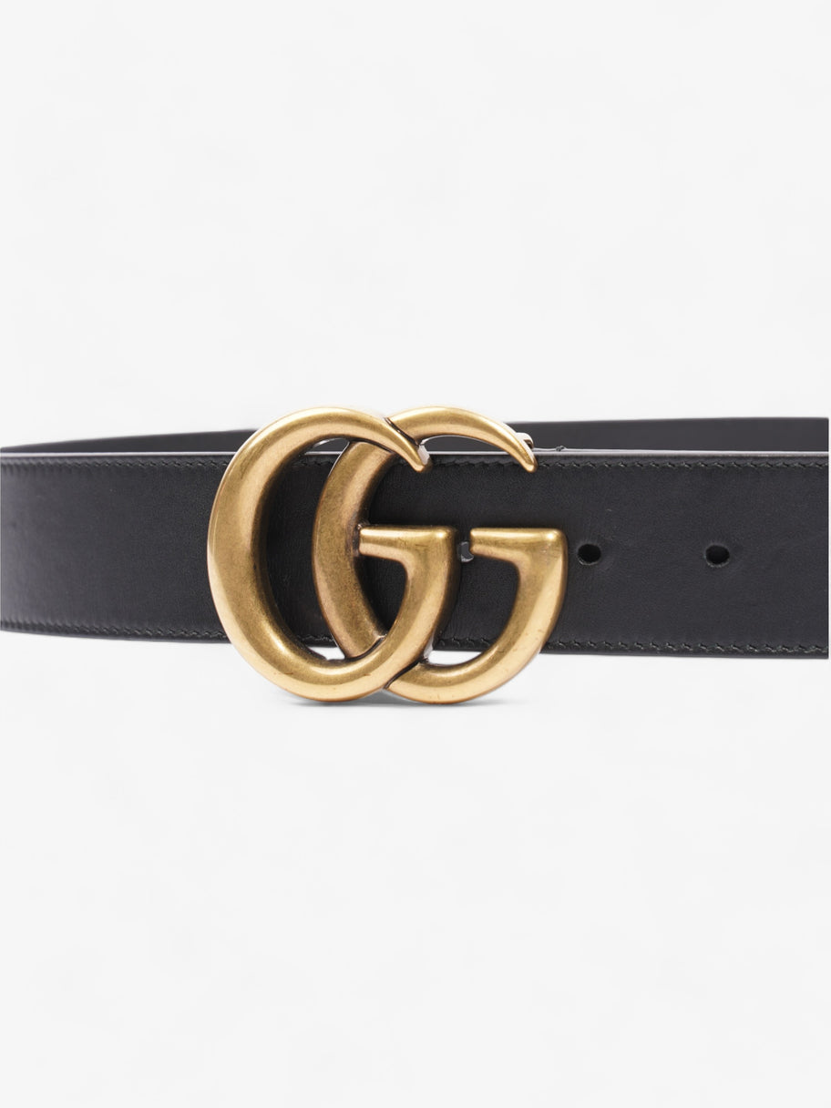 Gucci GG Marmont 2015 Re-Edition Wide Belt Black Leather 80cm / 32