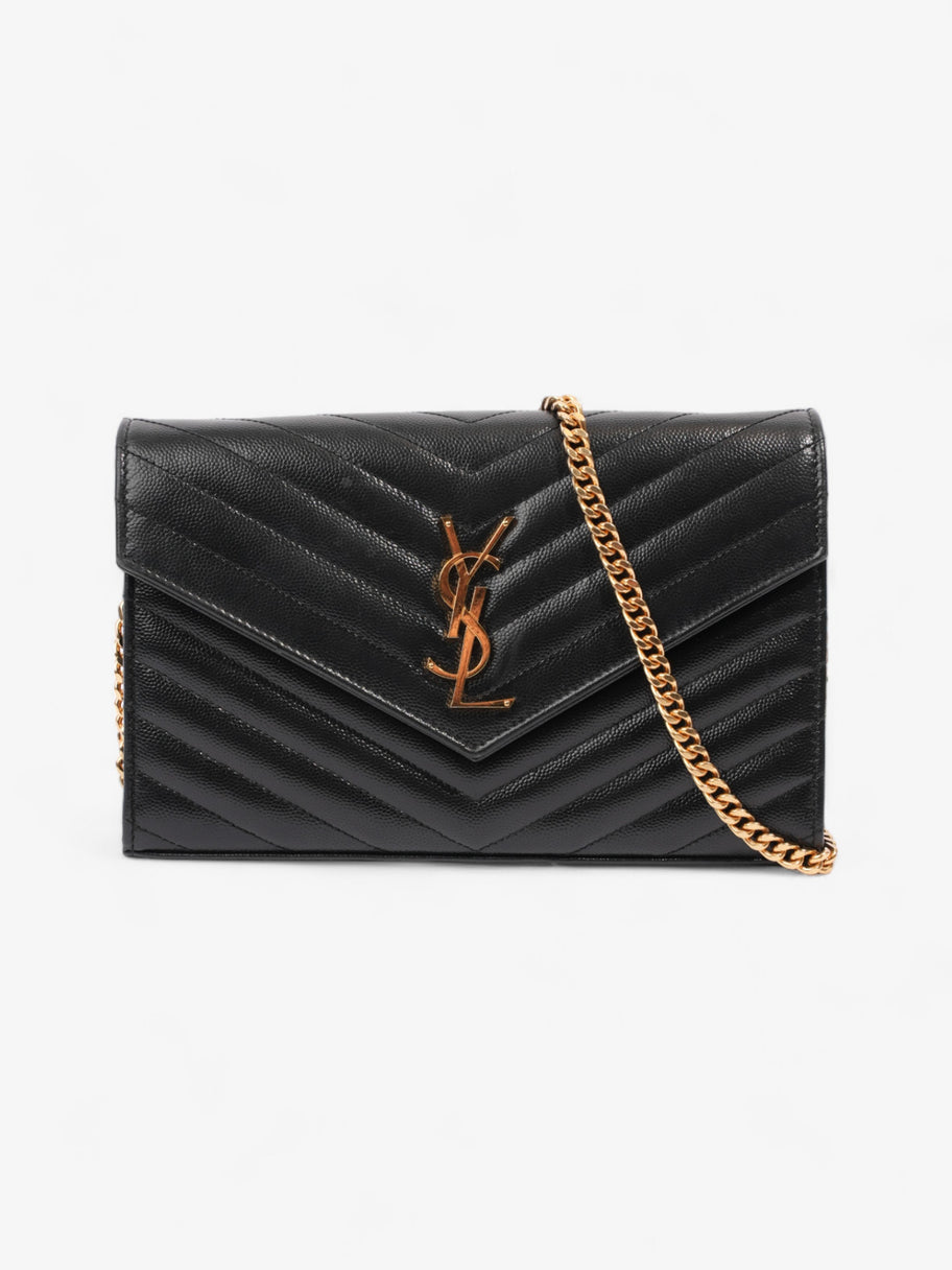 Saint Laurent Cassandre Envelope  Black Grained Leather Image 1